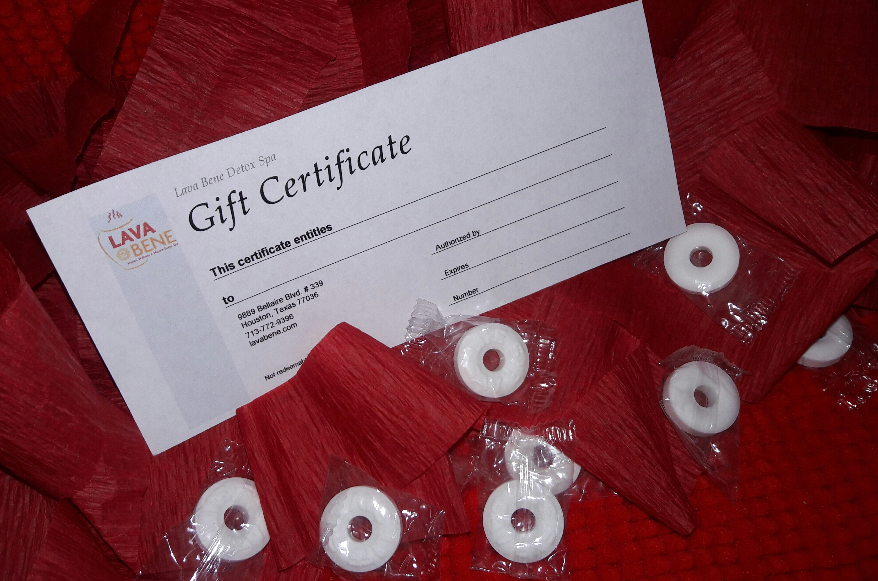 LavaBene Gift Certificates